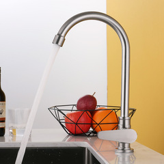 Factory direct sales SUS304 stainless steel kitchen sink single cold water faucet sink with ball rotatable faucet