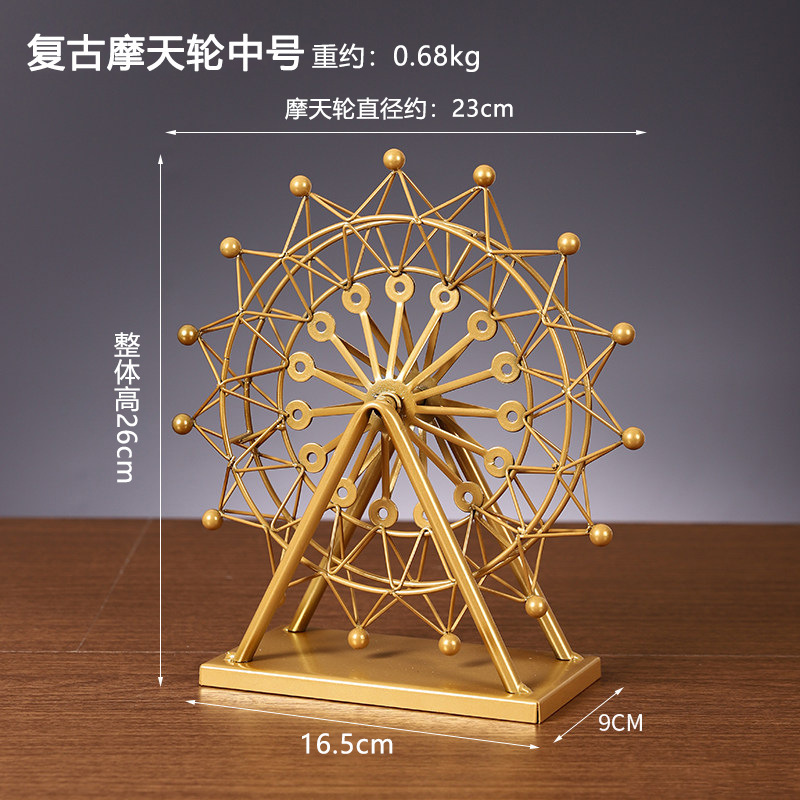 Rueda de oro de metal decoración ornamental