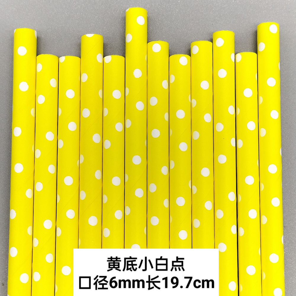 Red de papel rojo paja desechable degradable color dot papel paja jugo bebida postre Mesa decorativa paja
