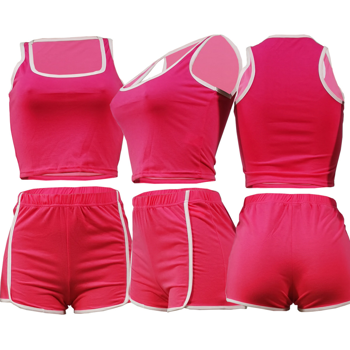 fashion sexy solid color stitching sports sleeveless set NSSJW58680