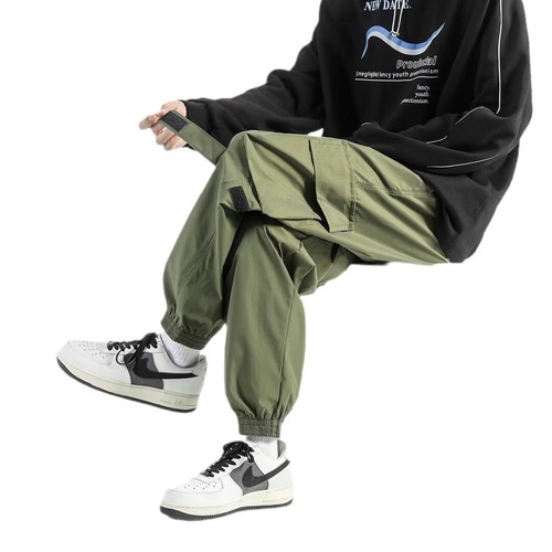 Selected Summer Thin Work Pants for Men, American Trend Loose Sporty Casual Pants, Versatile Multi-Pocket Long Pants