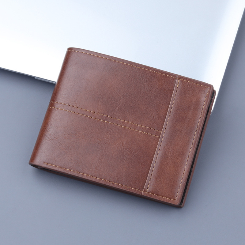 Cross-border supply short retro wallet men's card holder wallet integrated large capacity men's wallet wallet men