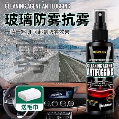Automotive glass defogging agent rearview mirror defogging artifact