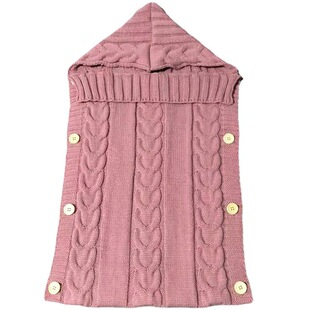 Autumn and Winter Infant Knitted Wool Sleeping Bag Button Photographic Sleeping Bag Blanket Sleeping Bag Baby Sleeping Bag Cart