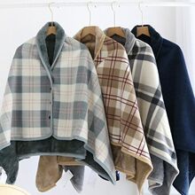 午睡毯加厚月子披肩可穿带扣婴儿被办公室学生老年披风