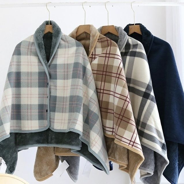 午睡毯加厚月子披肩可穿带扣婴儿被办公室学生老年披风