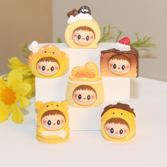 萌え粒LABUBU樹脂食游ケーキ置物自作潮游盲箱部品diyキーチェーン材料卸売り