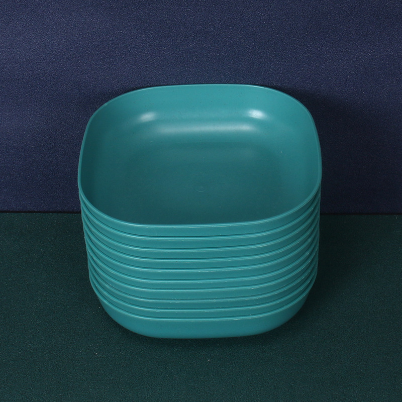 Plato Cuadrado Hondo para Huesos de 15 cm Set de 10 de Paja de Trigo y PP, Apto para Microondas, para Restaurante image 10