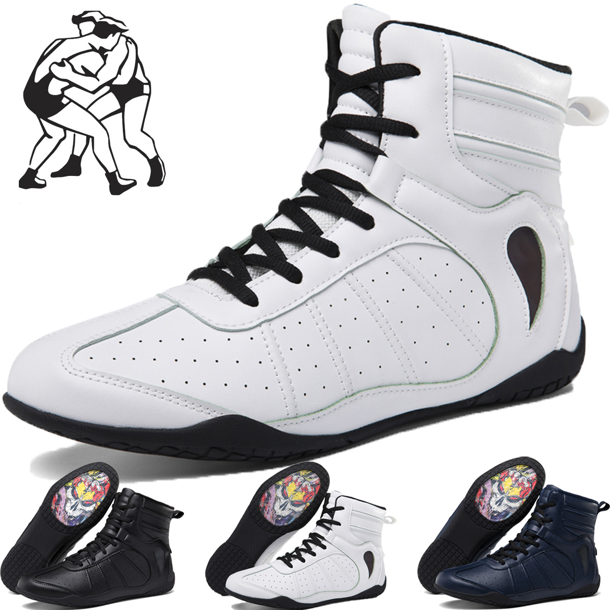 New Boxing Shoes for Men, Mid-Top Sanda Shoes, Fighting Training Shoes, Wrestling Shoes, Wrestling Boots, Long Boots, Boxing Shoes for Women Training