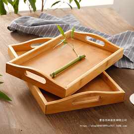 跨境日式木质茶水饮料托盘家用桌面水果坚果盘实木寿司面包点心盘