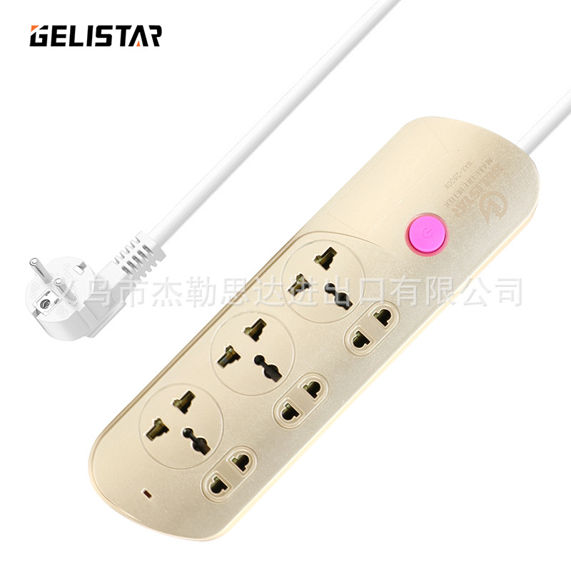 跨境外贸带开关6位插座东南亚中东老挝缅甸插排接线板多用排插