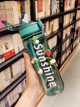 创意韩版简约大容量塑料吸管杯大人男女学生便携运动水杯随手杯子