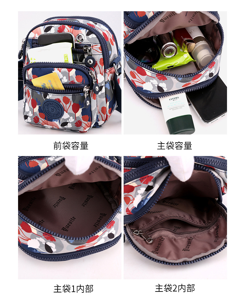 New Oxford Fabric Women's Mini Casual Crossbody Phone Bag Fashion Nylon Bag Single Shoulder Adjustable Waterproof Canvas Bag