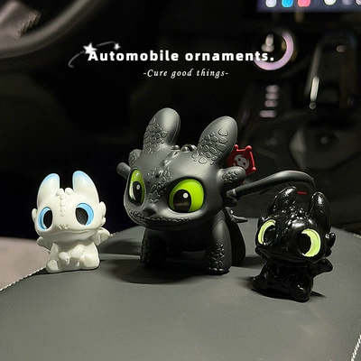 Moving Wings, Night Fury Wing | Car ornaments - large-size-luminous-dragon-2-sitting-black-and-white-dragons-free-traceless-glue