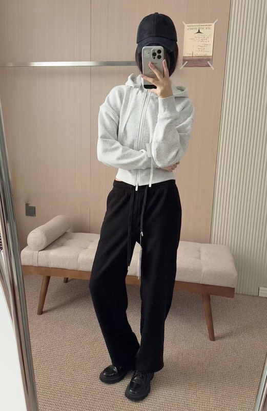 ALO运动休闲阔腿裤女秋冬25新款垂感显瘦卫裤高腰裤子跨境一件代|undefined