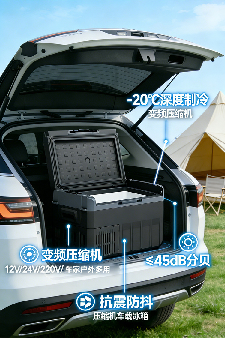 Qixuan Large-Capacity Rv Truck Outdoor Camping Compressor Car Refrigerator Cooler Small Freezer Box for Home Use