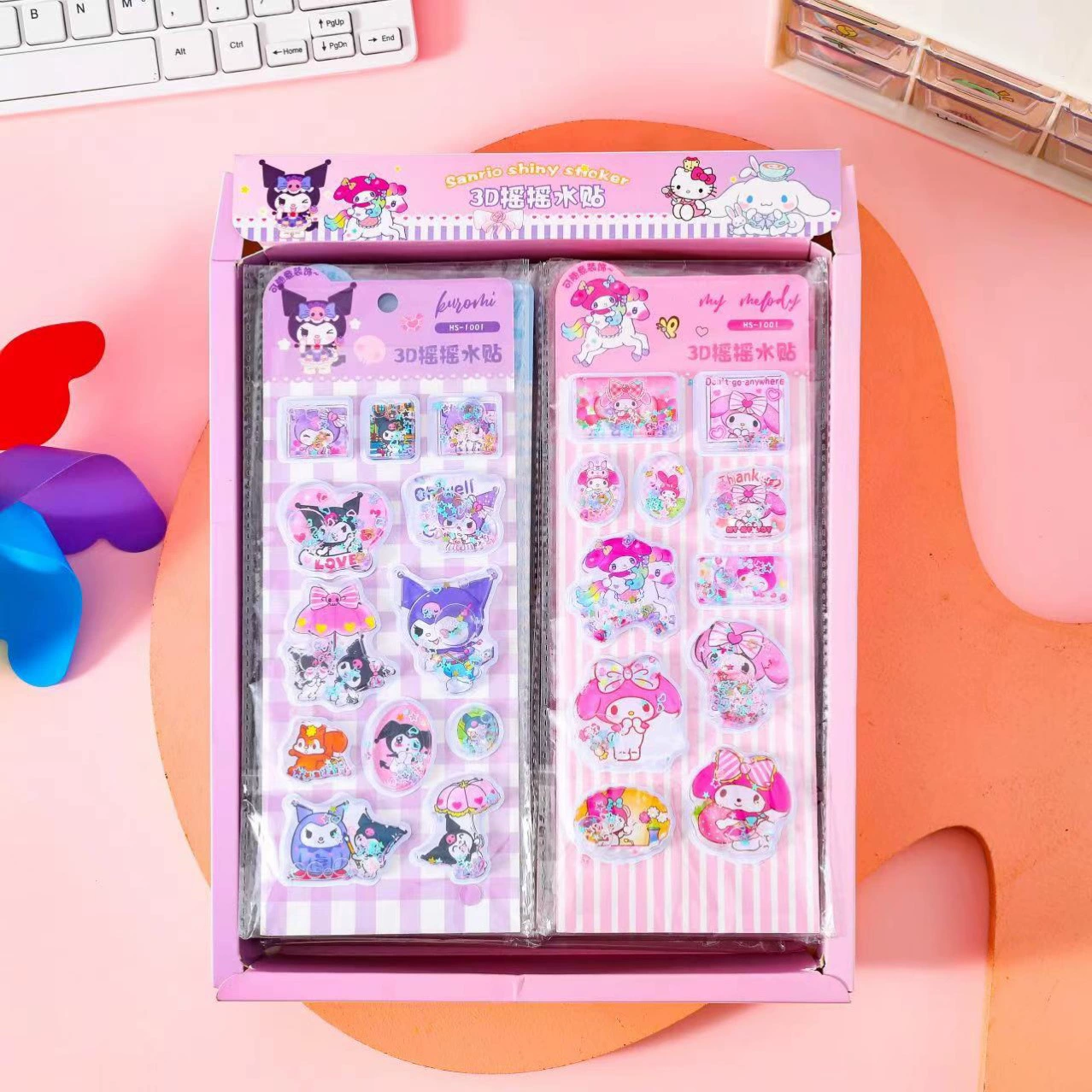 3D стерео наклейки для встряхивания воды Sanleo Мультфильм Креативные милые девушки сердце детские наклейки ручной счет декоративные наклейки оптом