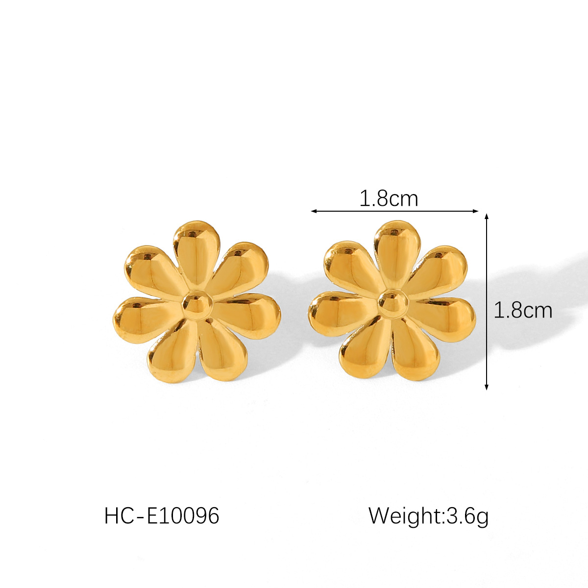 Vintage Style Style PVD Coated 18K Gold Real Gold Plated Flower 304 Stainless Steel Vintage Style Waterproof Non Tarnish Drop Earrings Ear Studs