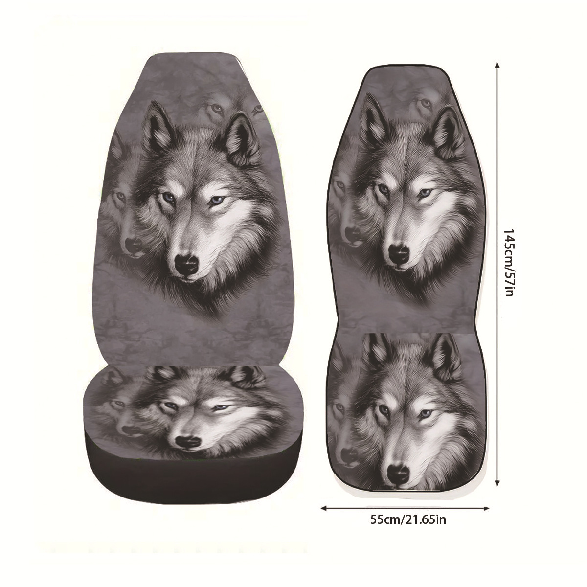 Cubierta de asiento de coche con estampado de lobo feroz dominante transfronterizo personalidad estilo europeo y americano decoración interior general cojín de asiento en stock image 6