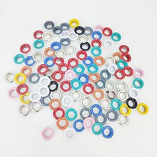 批发100套5mm彩色气眼10色混装袋装喷漆鸡眼扣吊牌扣鞋眼扣供跨境