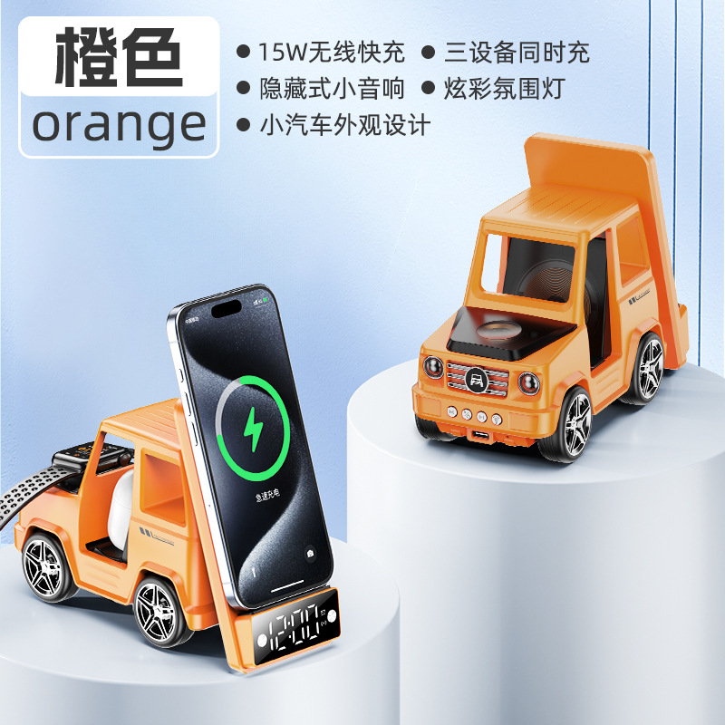 Nuevo dispositivo eléctrico inalámbrico tres en uno transfronterizo de 15W carga rápida adecuado para el soporte de carga del reloj de los auriculares del teléfono móvil de Apple