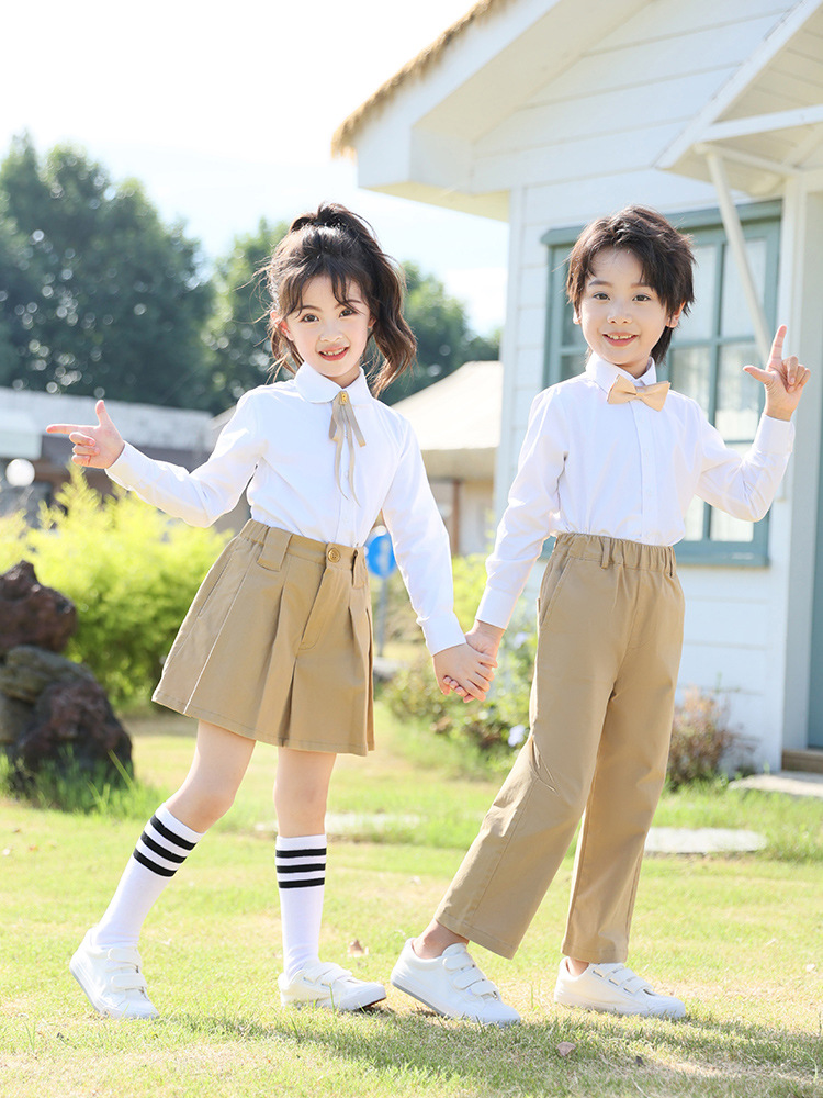 Traje de uniforme escolar de jardín de infantes, vestido para niños, nuevo producto, traje de actuación de coro de caqi, traje de clase de escuela primaria, traje de jardín