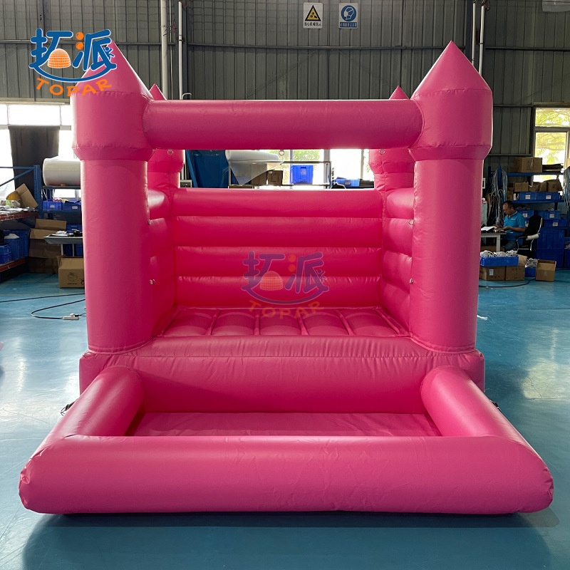 Inflatable white fuchsia trampoline