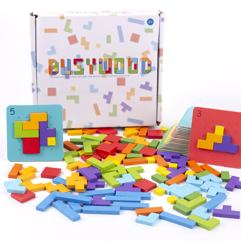 Quick Decision Puzzle Thinking Puzzle Building Blocks Wife Thinking Game Colorful Square Puzzle Children's Educational Toys