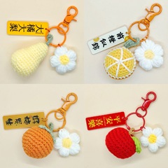 Creative Handmade Small Orange Peach Grapefruit Lucky Keychain Bag Hook Accessory Wholesale