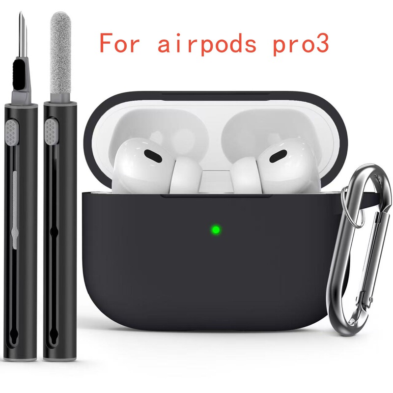 Suitable for 2025 Apple AirPods Pro3 Protective Case Silicone One-Piece Pure Color Bluetooth Headset Protective Case