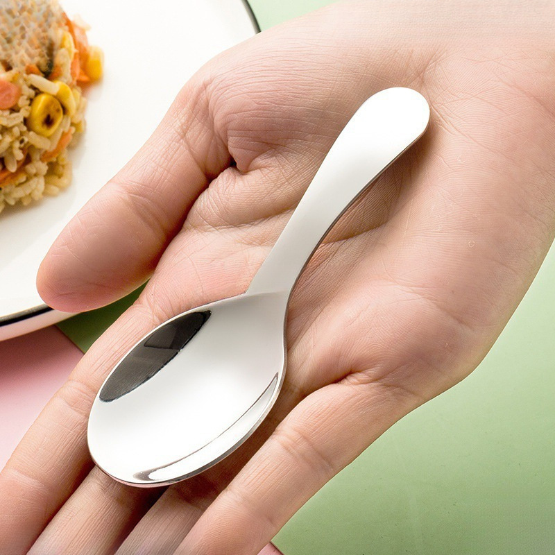 不锈钢调羹汤勺叉子叉勺学生短柄便携式吃饭餐具便携甜品套装