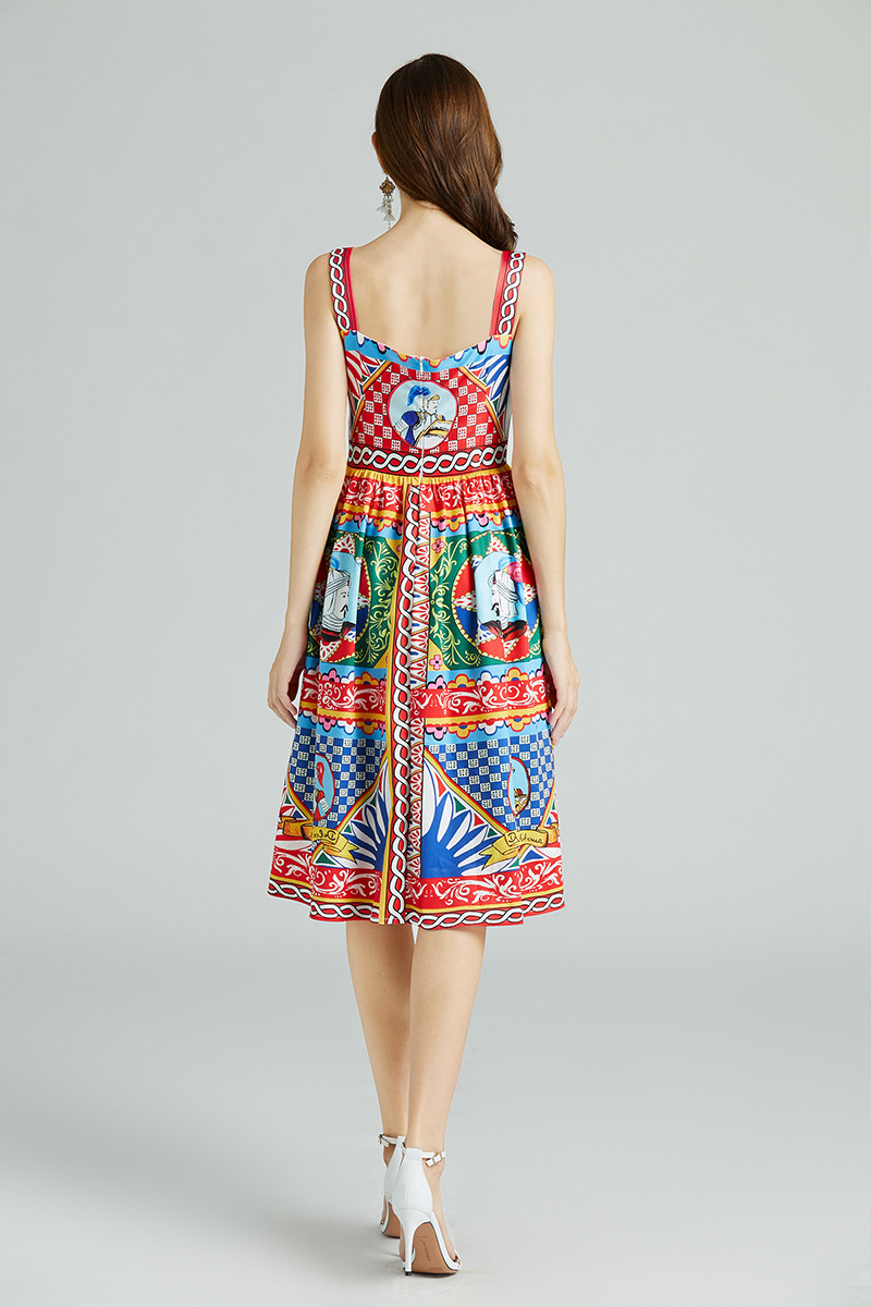 Women's A-Line Skirt Regular Dress Vacation Collarless Sleeveless Printing Midi Dress Casual Daily display picture 6