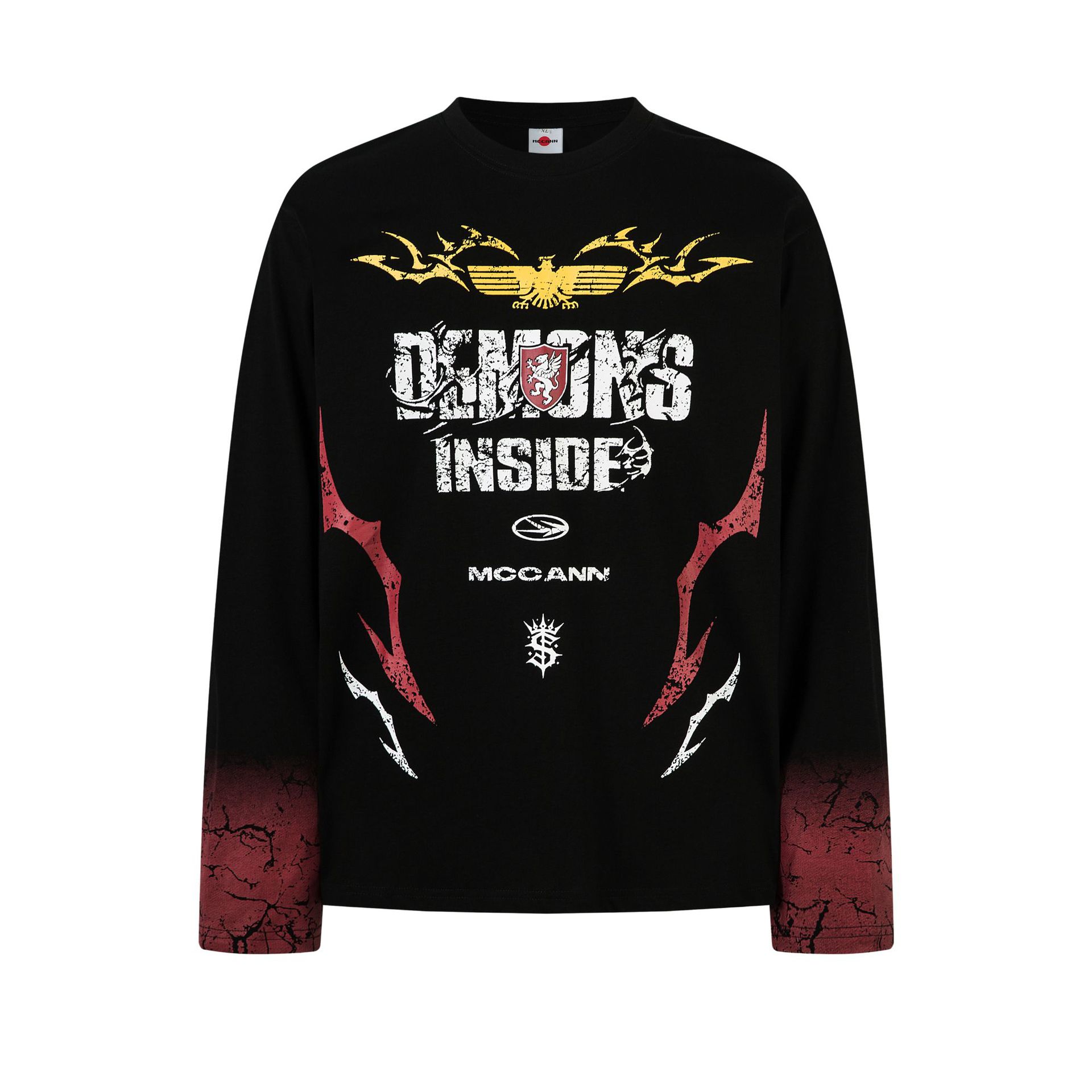 Men's Streetwear Long Sleeve T-Shirt – Oversized Graphic Tee With Dark Print (100% Combed Cotton, M-XXL, Black/White)_viptrois.com