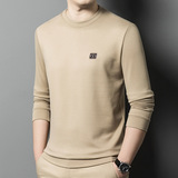 Базовая приятная телу толстовка, демисезонный лонгслив, дышащая футболка, для мужчины среднего возраста, оверсайз