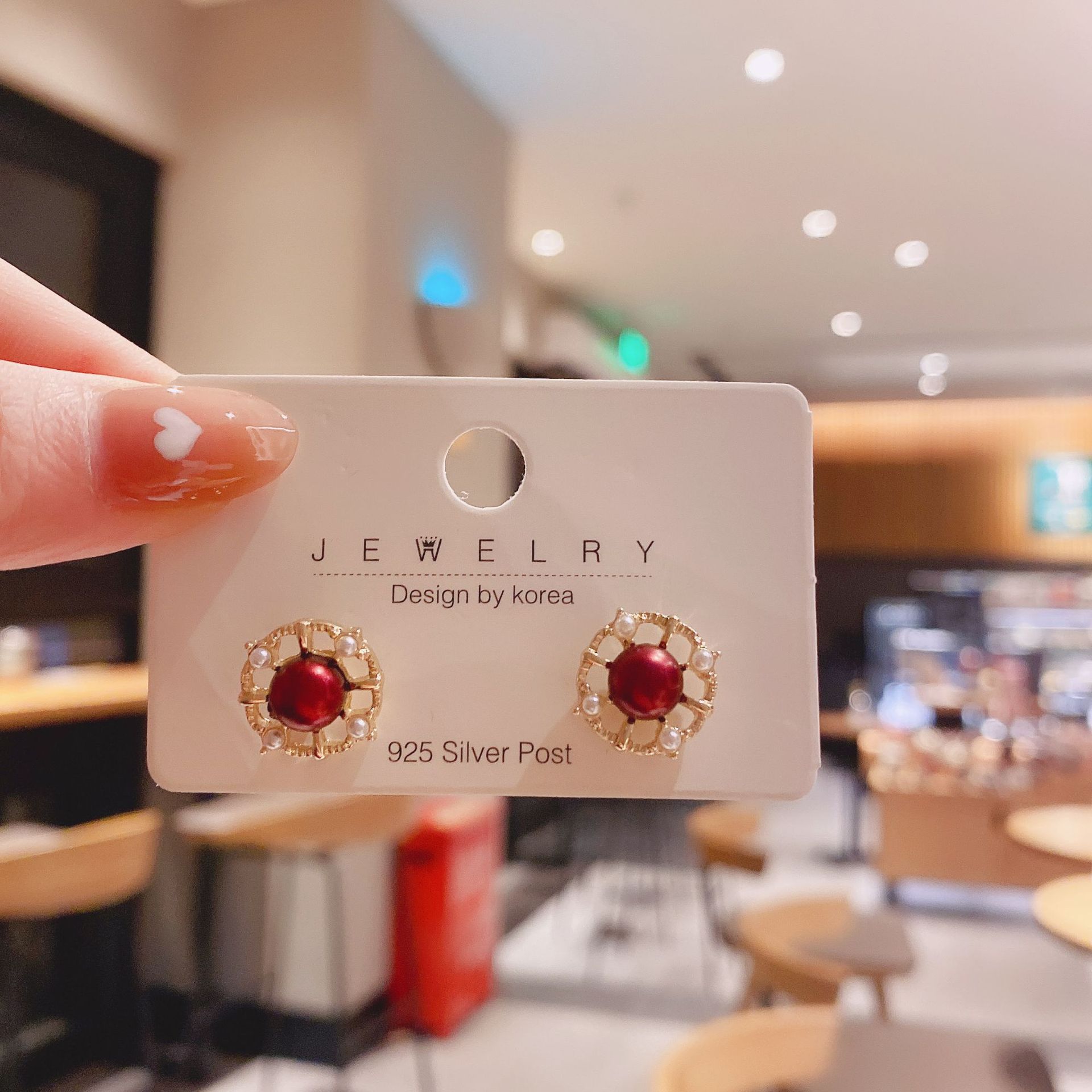 Geometric Pattern 1 Pair Fashion Geometric Plating Alloy Artificial Pearls Cat's Eye Stone Earrings
