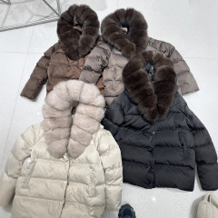 2025狐狸大毛领连帽中长款欧洲站新款羽绒服女气质通勤款保暖外套