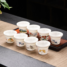 羊脂玉过滤网德化白瓷陶瓷茶漏办公家用功夫茶具茶道配件茶水分离