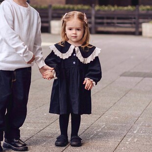 Girls' Lace Dress 2025 Spring and Autumn New Children's Princess Dress Stylish Baby Dress Cross-Border