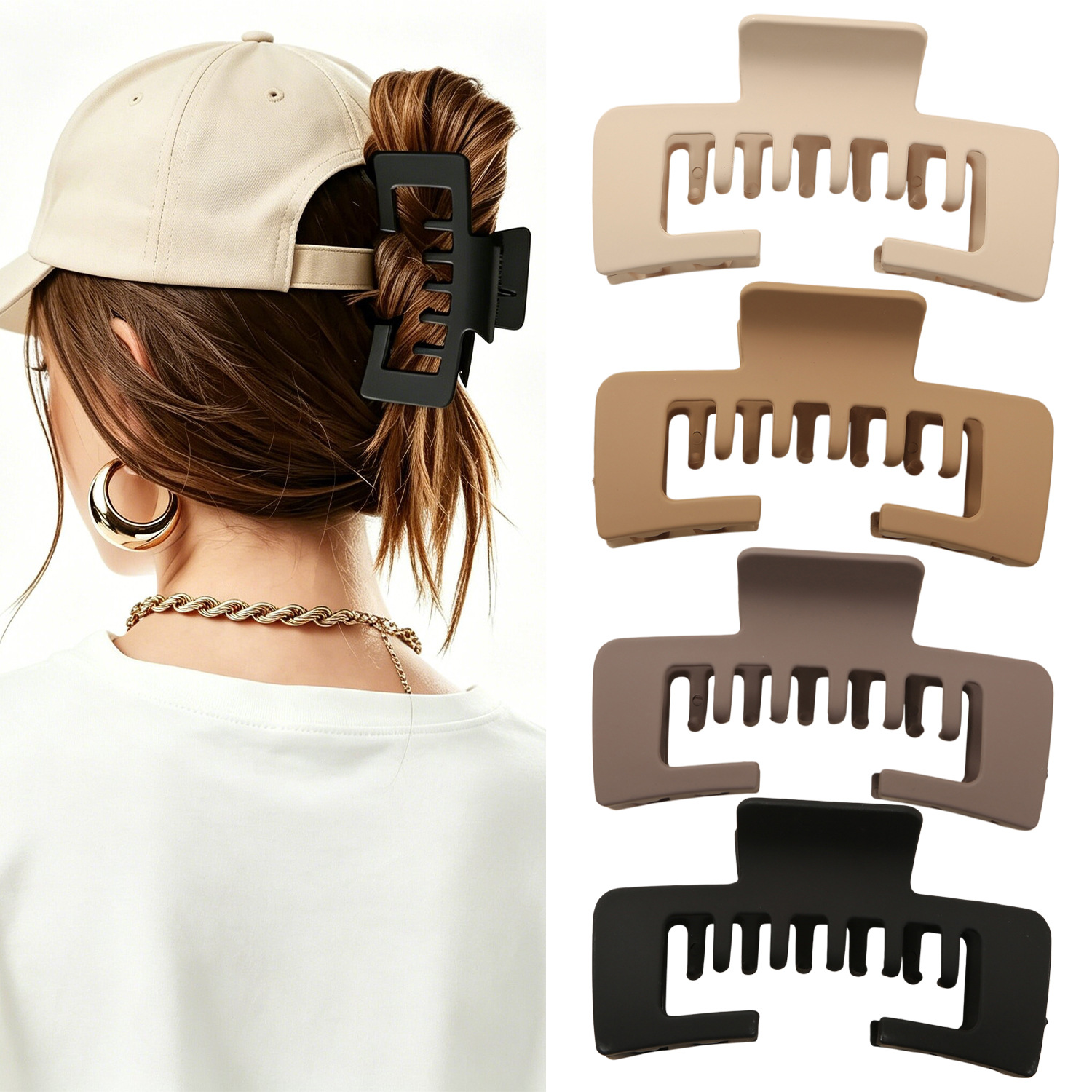 Set de pinzas para el pelo superventas en Amazon: pinzas con acabado satinado para la parte posterior de la cabeza, pinzas tipo tiburón, pinzas planas sin dolor y pinzas de abulón.