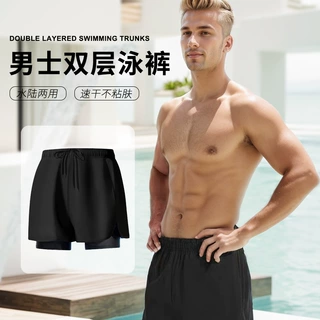 现货泳裤男泳裤 防尴尬新款大码速干平角泳裤 温泉度假游泳裤批发