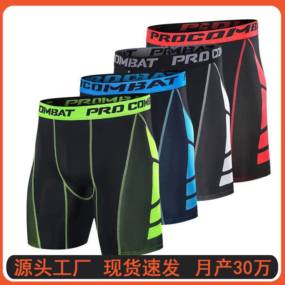 Источник борьбы Фабрика беговых видов спорта обтягивать мужские тренировочные брюки Сжатые брюки быстрого высыхания эластичные брюки для мужчин