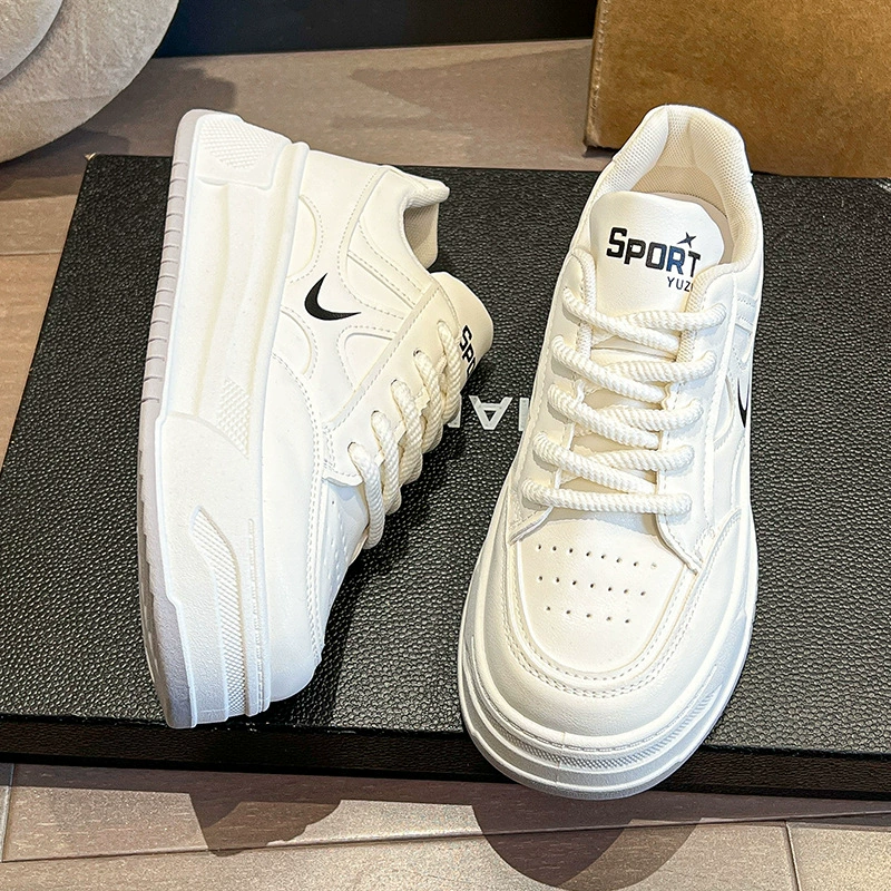 Женские белые туфли на толстой веревке 2024, новые весенние дышащие модные Универсальные повседневные спортивные туфли на плоской подошве в Корейском стиле для студентов