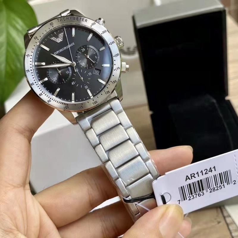 Factory Wholesale a Pointer Mani Steel Belt Black Plate Sports Quartz Men's Watch Ar11241Ar11242Ar11306