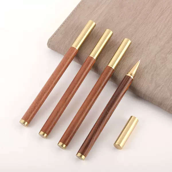 Manufacturer's In-Stock Wooden Pen, Black Ebony Brass Signature Pen, Creative Rosewood Metal Brass Pen, Corporate Logo Laser Engraving
