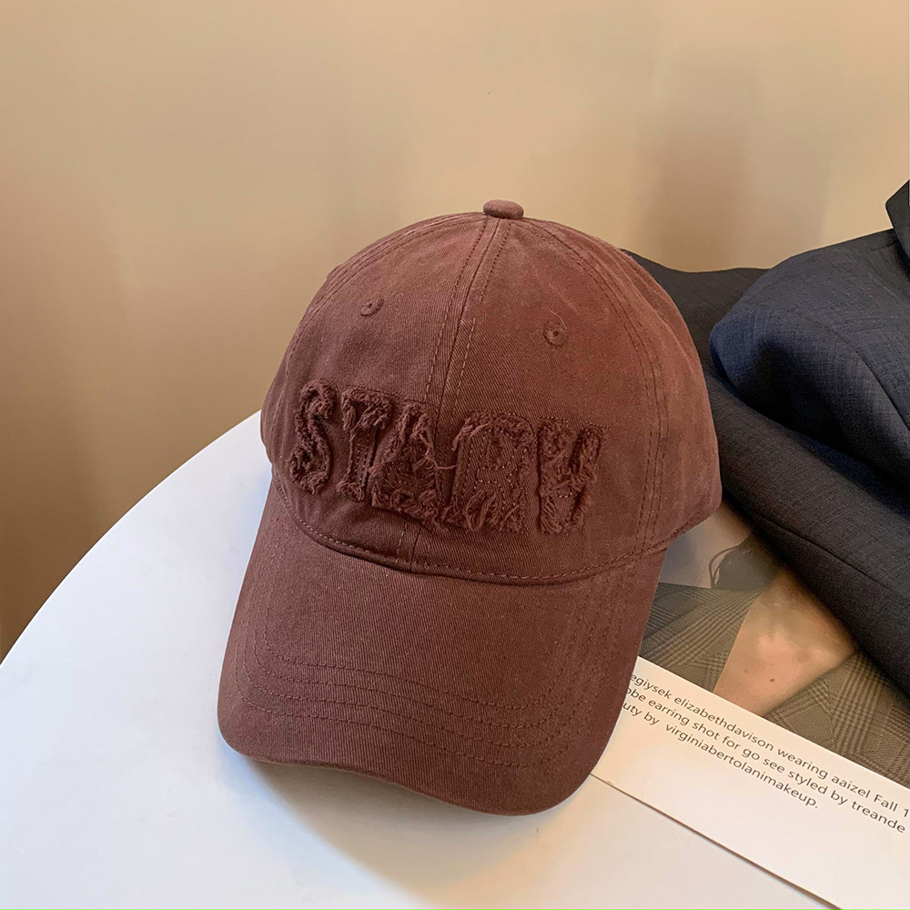 Sombrero de béisbol de letras rosa dulce primavera y otoño femenino versátil cara pequeña gorra de cabeza grande gorra de lengua de pato japonesa