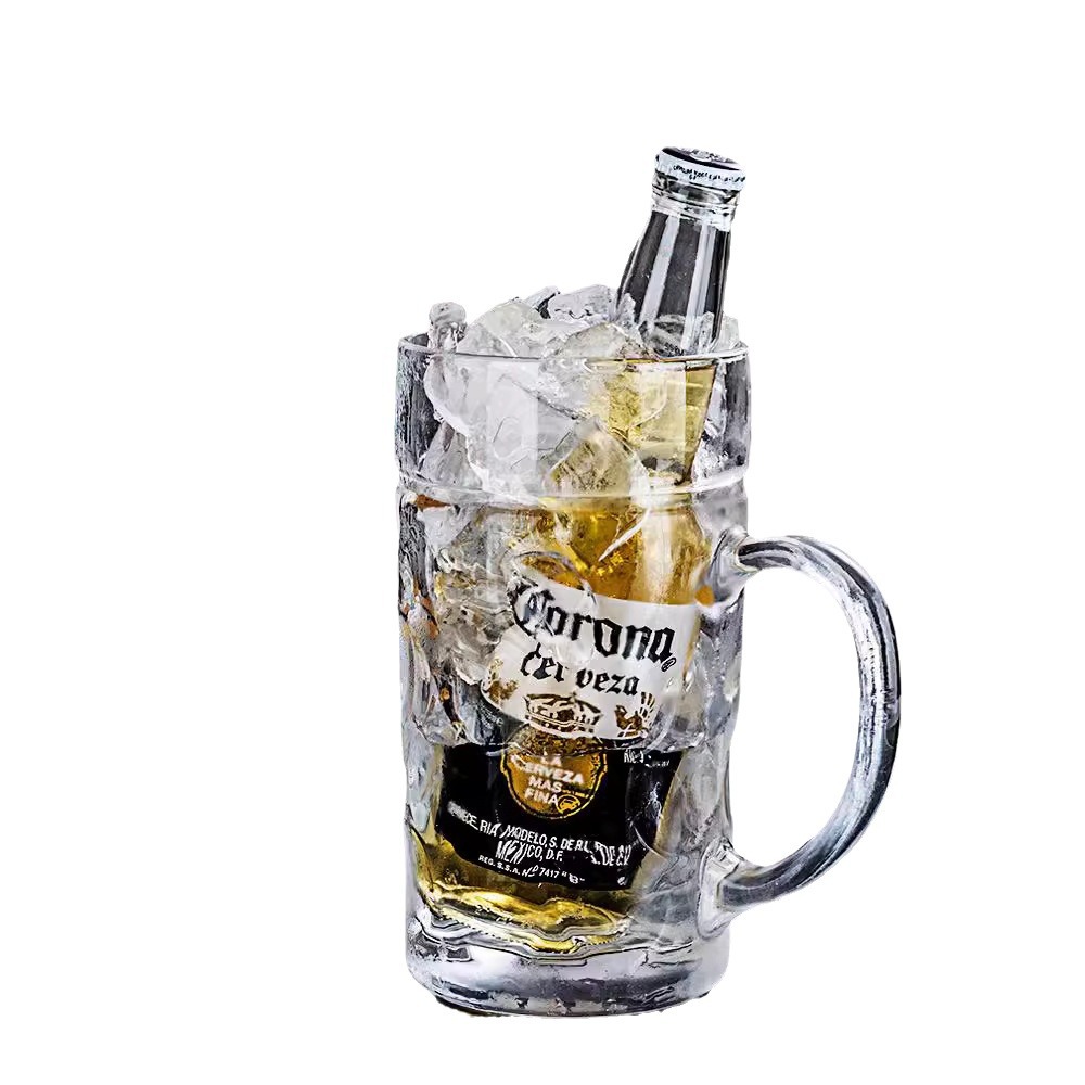 Taza de cerveza de barril Taza de vidrio de 500ml para uso doméstico Taza de té Taza de agua Taza de cerveza de bar Taza de héroe de gran capacidad Comercial