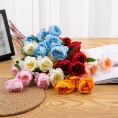 Artificial 6-headed Exquisite Peony Flower for Wedding Arch Decoration, Arrangement of Landscape Flowers, Hotel Flower Wall Decor, Bouquet