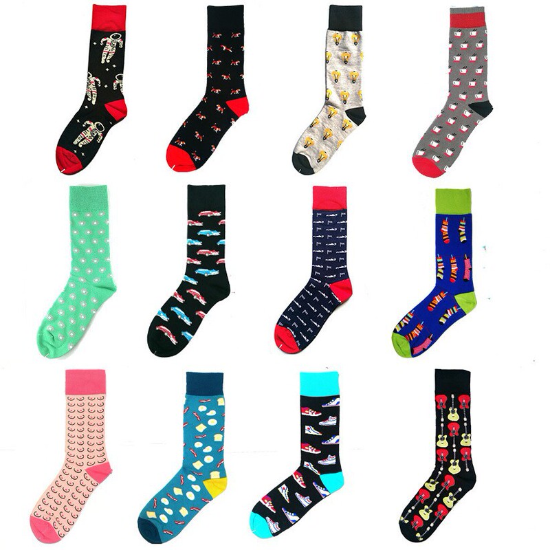 Cross-border foreign trade Europe and the United States average size high quality HAPPY SOCKS combed cotton men's and women's tide SOCKS tube SOCKS