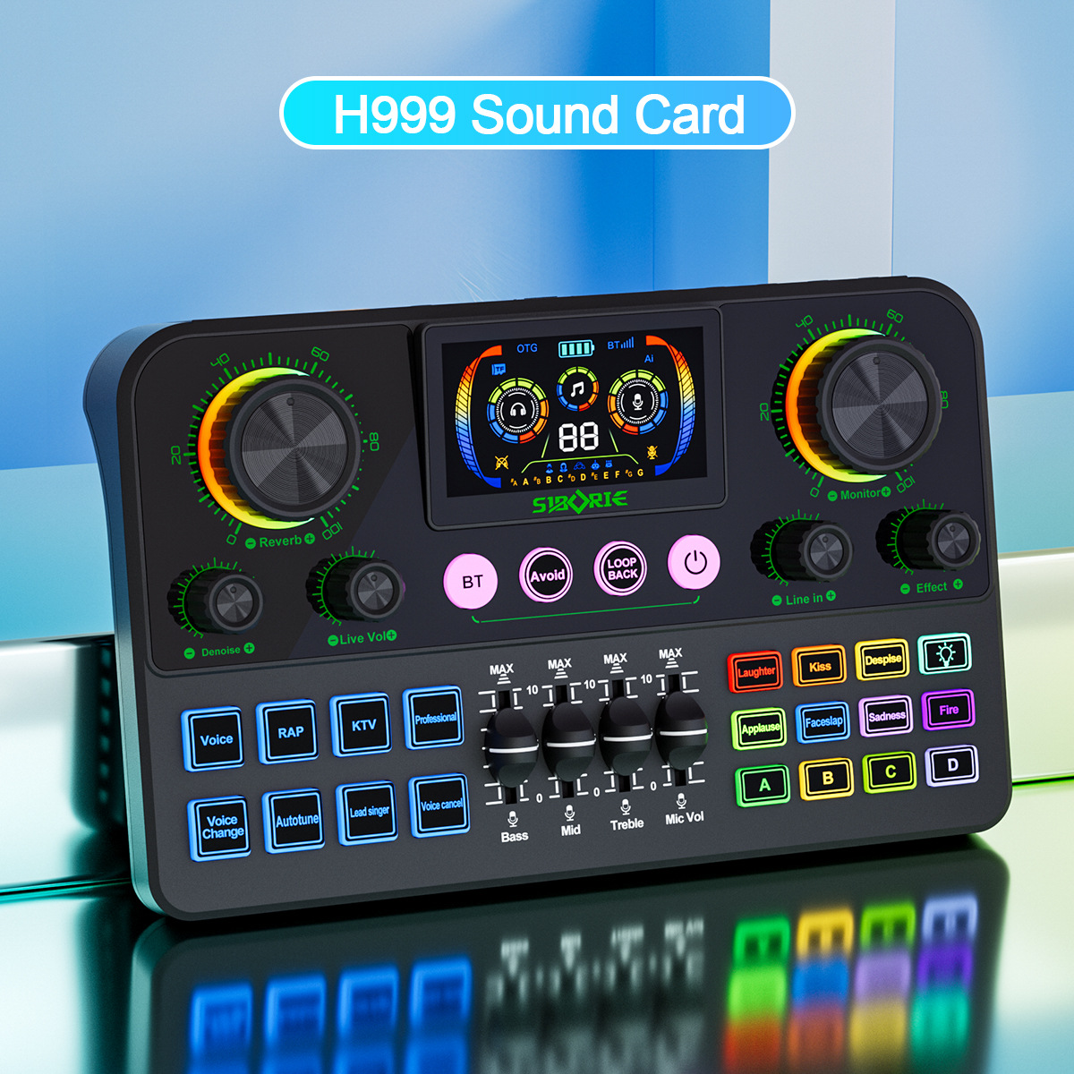 H999 English Sound Card Live Broadcast Equipment Cross-Border Singing Mobile Phone Computer Universal