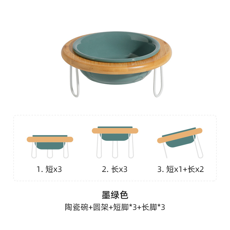 Tazón de gato de cerámica protección de pie de alta vértebra cervical gato tazón de comida gato perro gato cuenca bebedero tazón de cerámica para mascotas suministros para mascotas